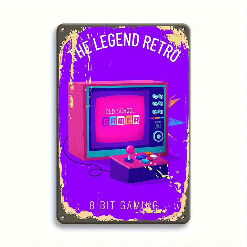 Retro Gaming Lounge - Papan Tanda Timah Game Retro 8