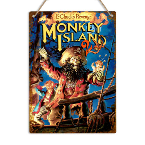 Retro Gaming Island - MONKEY ISLAND 2 Papan Tanda Dinding