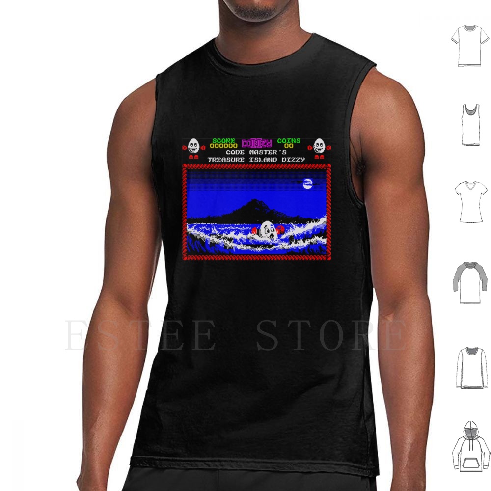 Retro Gaming Island - Treasure Island Dizzy Motif Tank Top