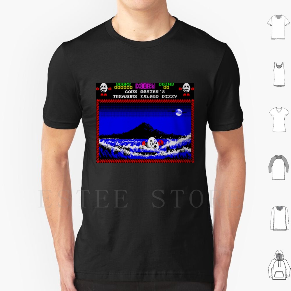 Retro Gaming Island - Kaus Motif Treasure Island Dizzy Pria