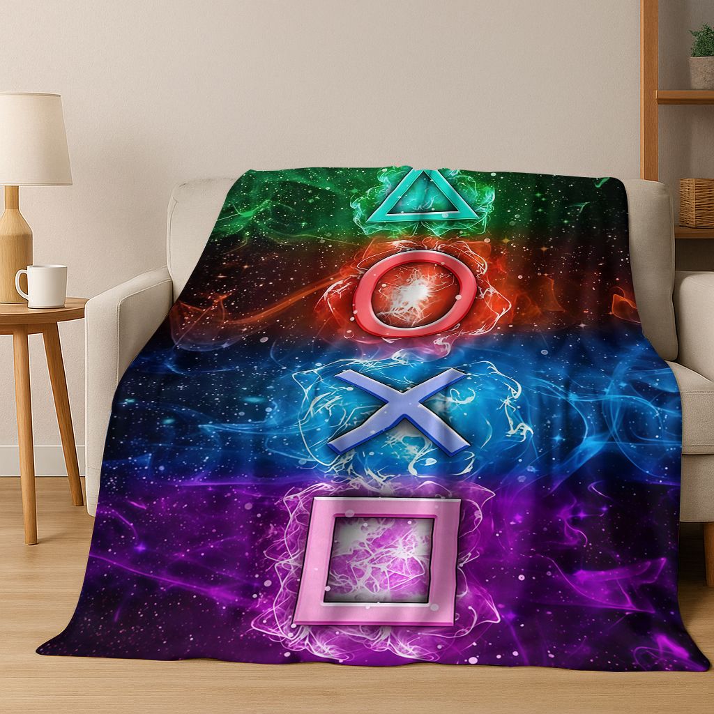 Retro Gaming Lounge - Selimut Flanel Pengontrol Game Zona Gamer