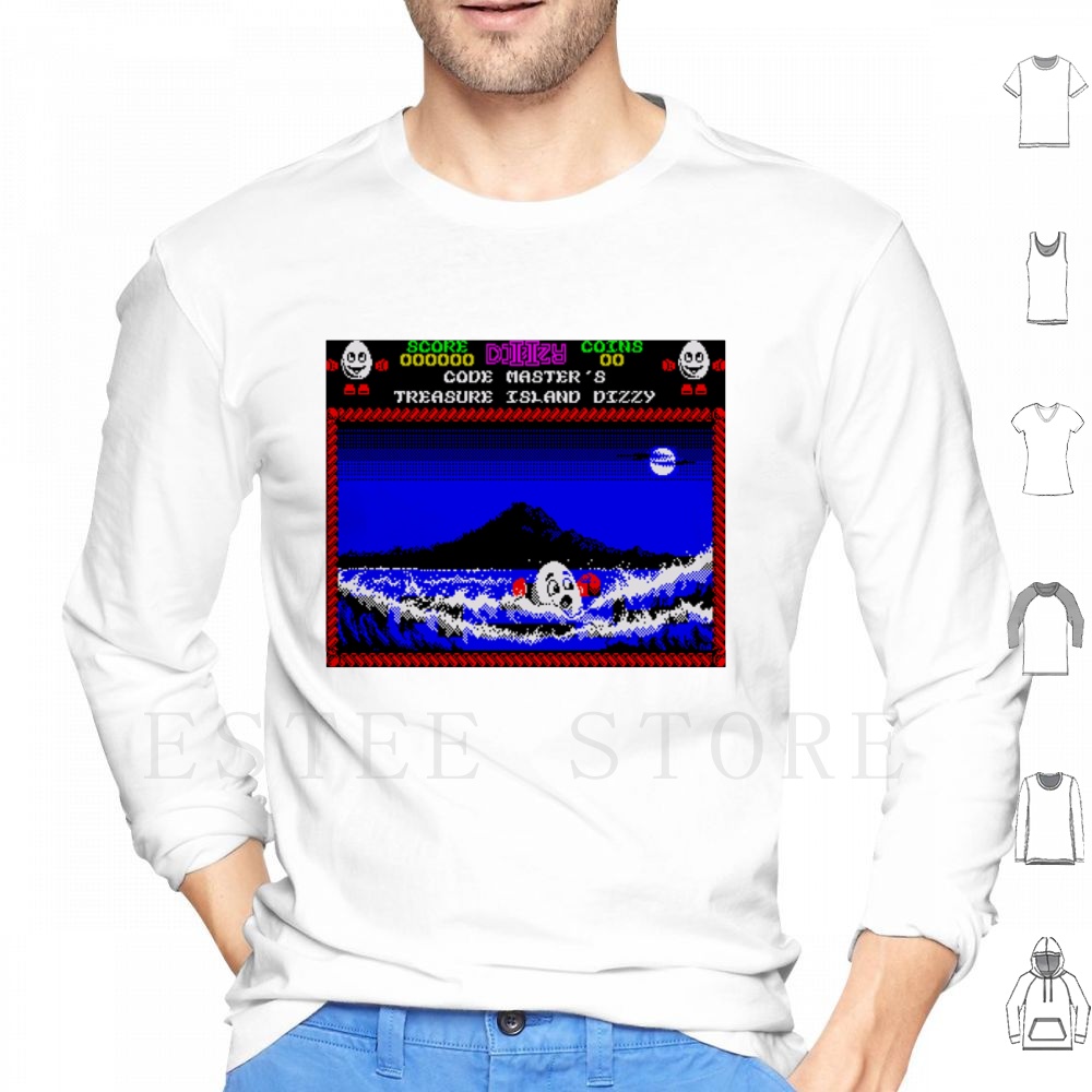 Retro Gaming Island - Treasure Island Dizzy Motif Hoodie Lengan