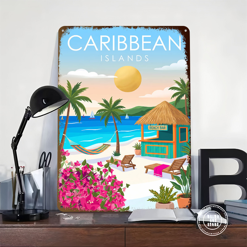 Poster Tinplate Bar Pantai Kep - Retro Gaming Island ulasan dan harga