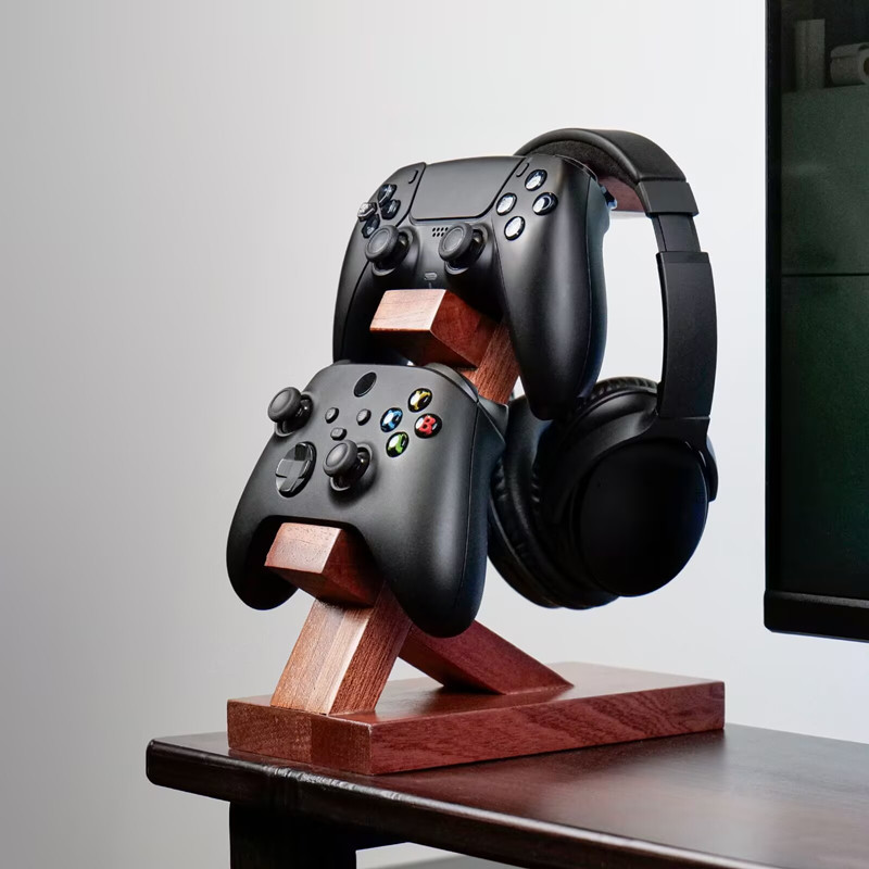Dudukan Pengontrol Kayu Multif - Retro Gaming Headset ulasan dan harga
