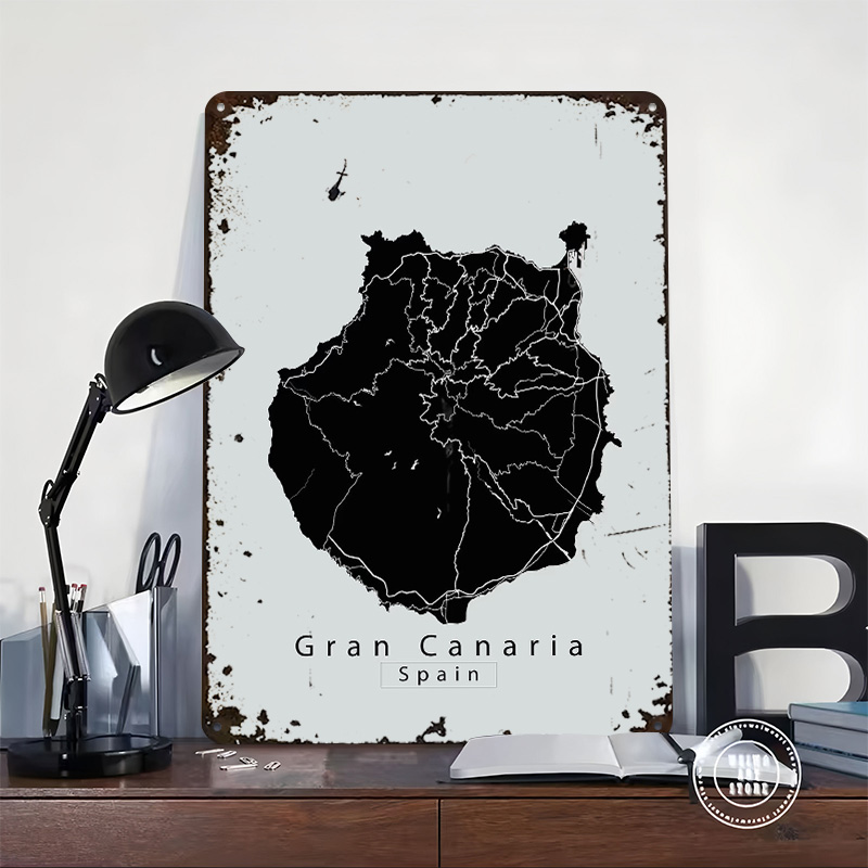 Poster Logam Peta Pulau Gran C - Retro Gaming Island ulasan dan harga