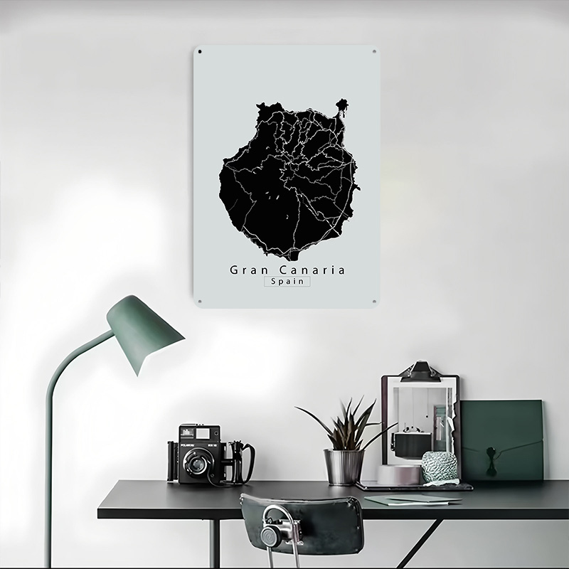 Poster Logam Peta Pulau Gran C - Retro Gaming Island ulasan dan harga