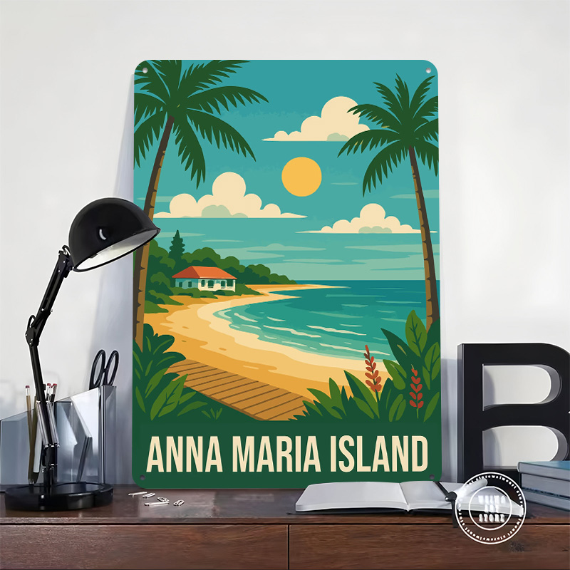 Poster Logam Perjalanan Pulau  - Retro Gaming Island ulasan dan harga