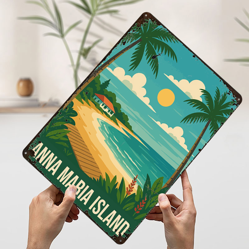 Poster Logam Perjalanan Pulau  - Retro Gaming Island ulasan dan harga