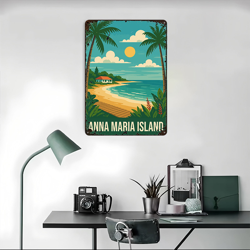 Poster Logam Perjalanan Pulau  - Retro Gaming Island ulasan dan harga