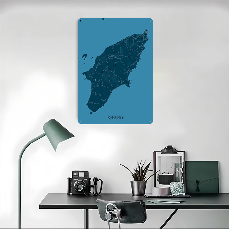 Poster Peta Pulau Rhodes, Papa - Retro Gaming Island ulasan dan harga